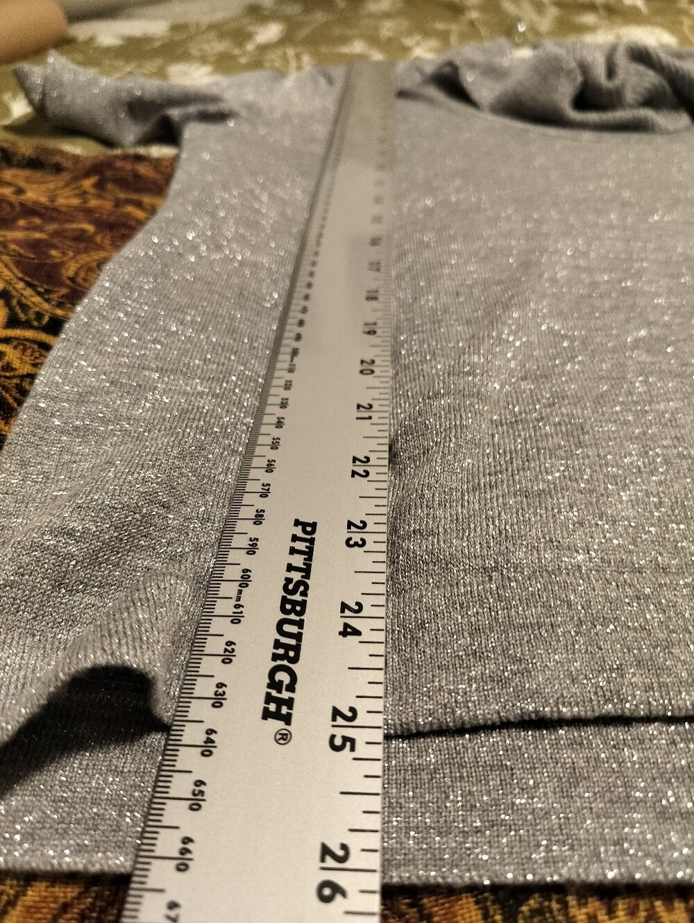 Apt. 9 Women's XL(OX) Metallic Silver Gray Marled ShortSleeve Cowl Neck Sweater - Picture 6 of 8